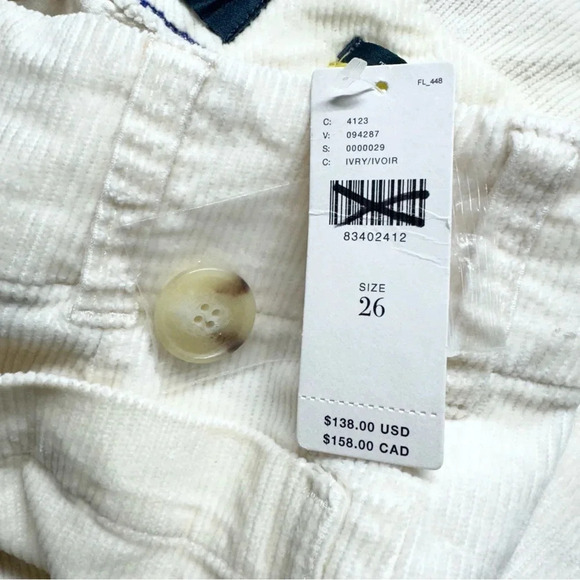 NWT Anthropologie Maeve The Colette Cropped Cord Wide Leg Trousers Pants Cream - Picture 7 of 16